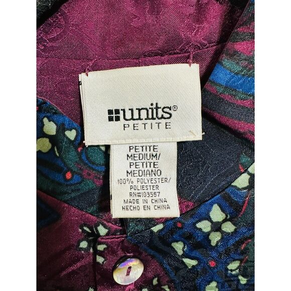 Units Nehru Reversable Jacket Paisley Design BOHO Hippie Women's Petite M - Picture 4 of 7